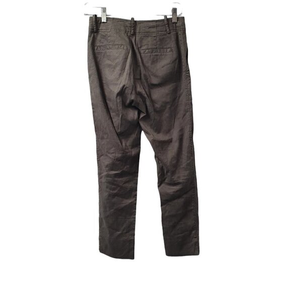 Peruvian Connection Taupe Linen Cotton Blend Womens 2 Cargo Pants Straight Leg - Picture 2 of 11